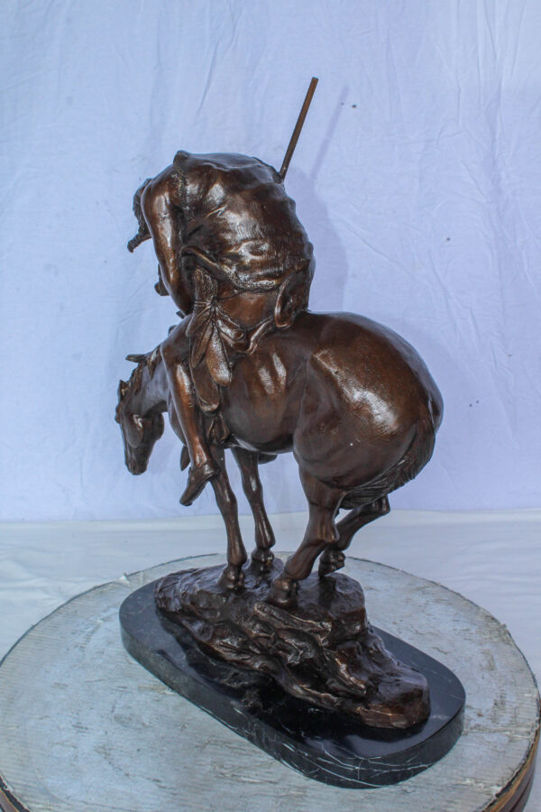 End of the Trail American Warrior Statue Remington Replica 20" x 8" x 25"H - Image 4