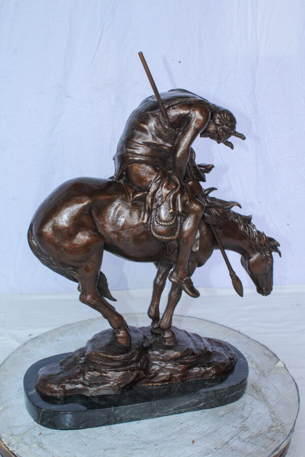 End of the Trail American Warrior Statue Remington Replica 20" x 8" x 25"H - Image 7