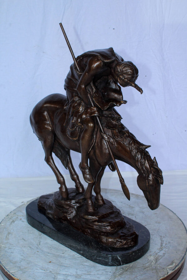End of the Trail American Warrior Statue Remington Replica 20" x 8" x 25"H - Image 8