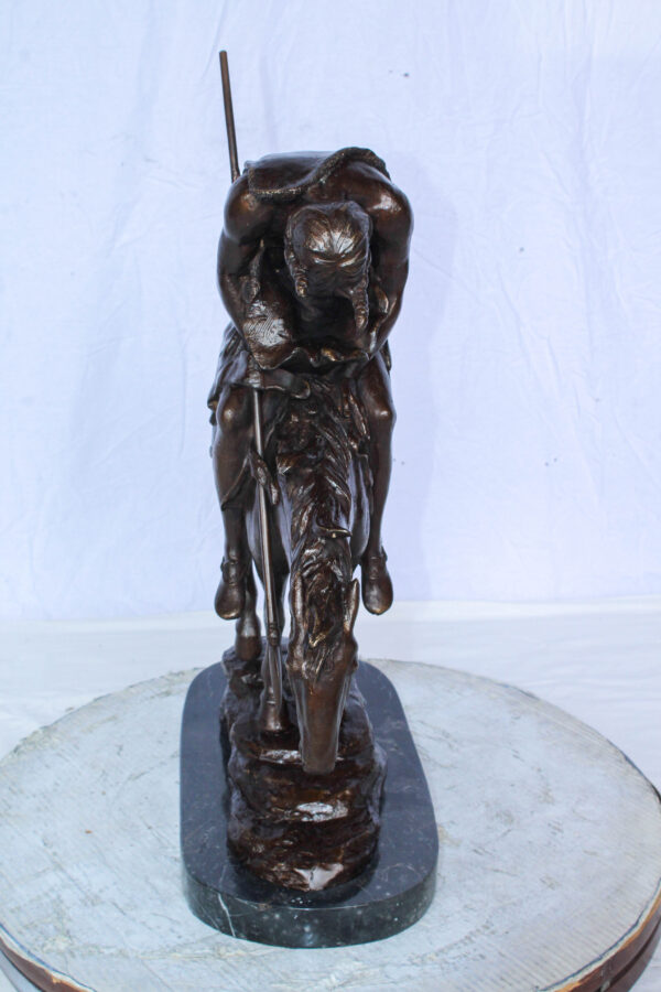 End of the Trail American Warrior Statue Remington Replica 20" x 8" x 25"H - Image 9