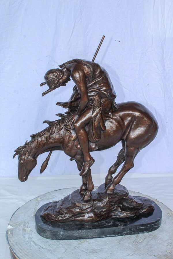 End of the Trail American Warrior Statue Remington Replica 20" x 8" x 25"H - Image 11