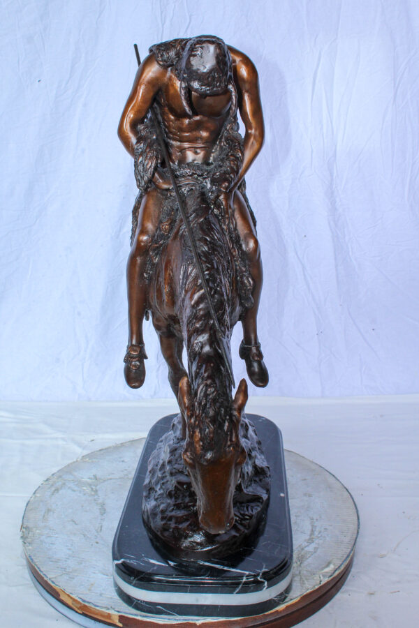 End of the Trail Native American Bronze Sculpture Replica 29" x 11" x 32"H - Image 6