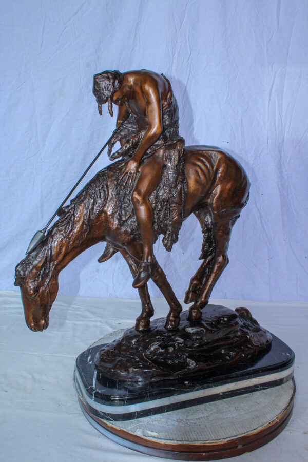 End of the Trail Native American Bronze Sculpture Replica 29" x 11" x 32"H - Image 7
