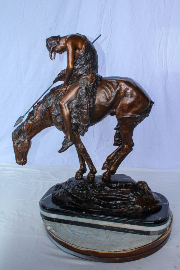 End of the Trail Native American Bronze Sculpture Replica 29" x 11" x 32"H - Image 8