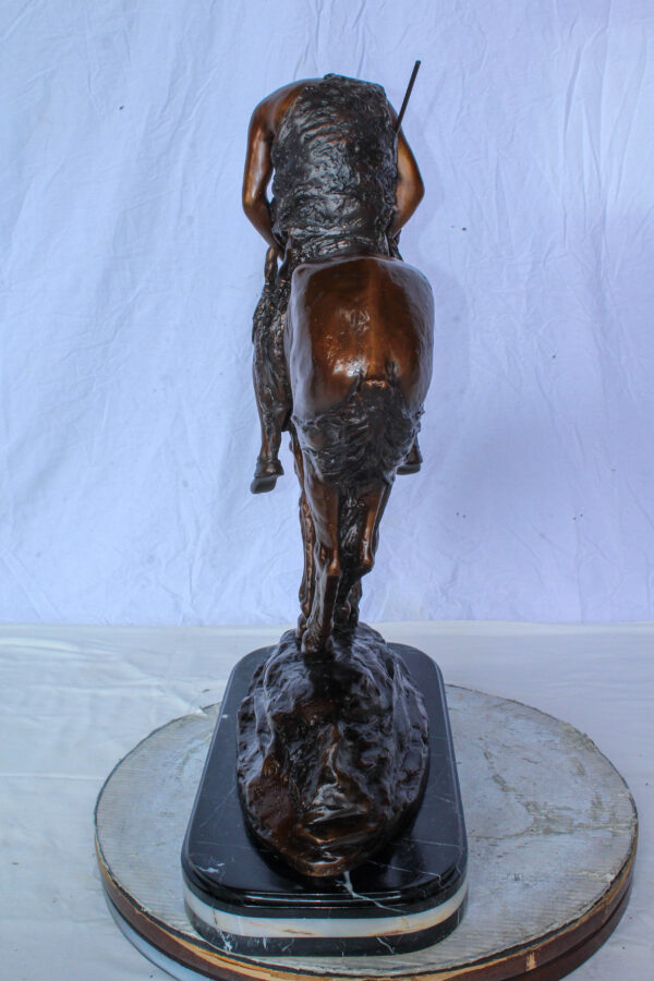 End of the Trail Native American Bronze Sculpture Replica 29" x 11" x 32"H - Image 10