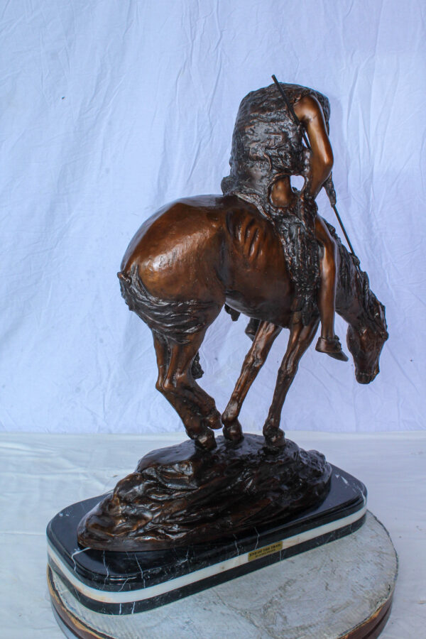 End of the Trail Native American Bronze Sculpture Replica 29" x 11" x 32"H - Image 11