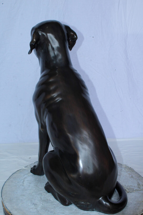 Large Bronze Chocolate Labrador Dog Statue Sitting Pose 22" x 12" x 27"H - Image 5
