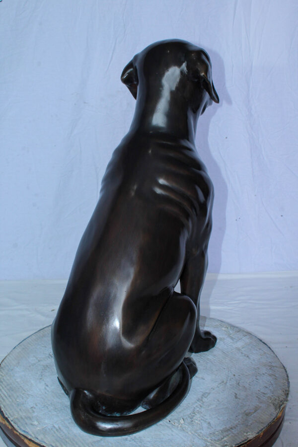 Large Bronze Chocolate Labrador Dog Statue Sitting Pose 22" x 12" x 27"H - Image 6