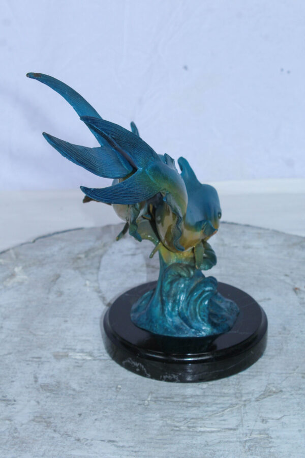 Bronze Mahi Mahi Dolphin Fish Bronze Statue on Marble Base 15" x 7" x 13"H - Image 4