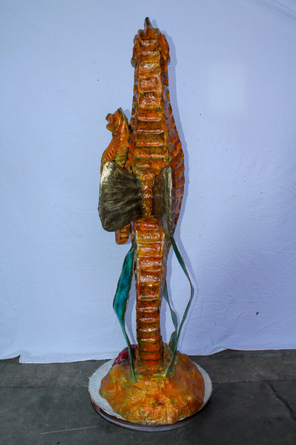 Large Bronze Seahorse and Baby Ocean Fountain Sculpture 26" x 22" x 66"H - Image 5