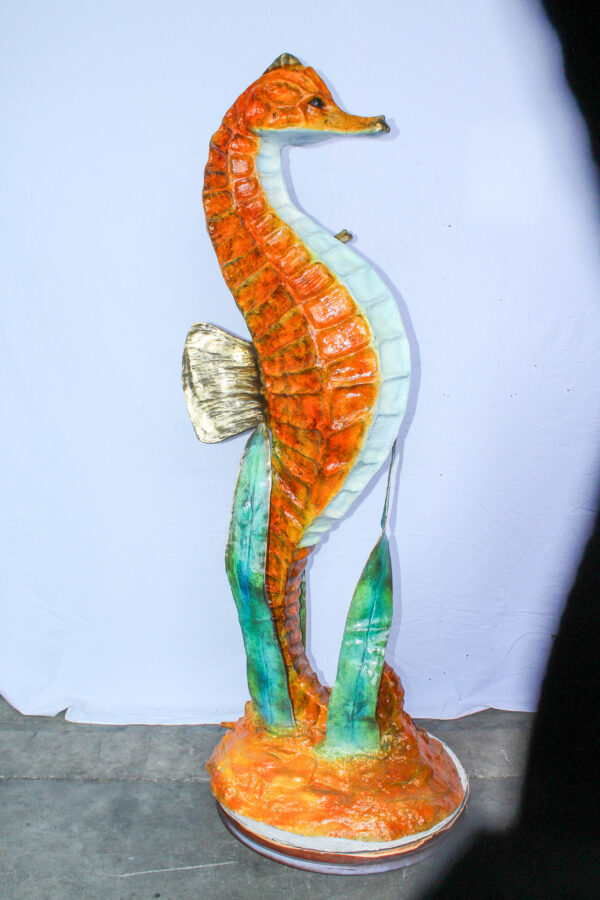 Large Bronze Seahorse and Baby Ocean Fountain Sculpture 26" x 22" x 66"H - Image 10