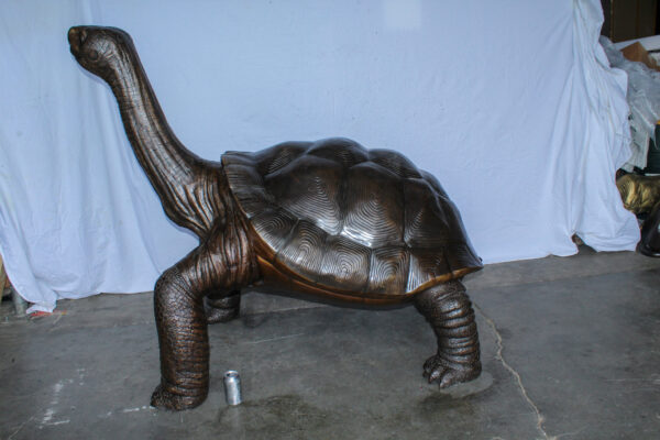 Giant Bronze Tortoise Statue with Detailed Textured Shell 66" x 41" x 59"H - Image 10