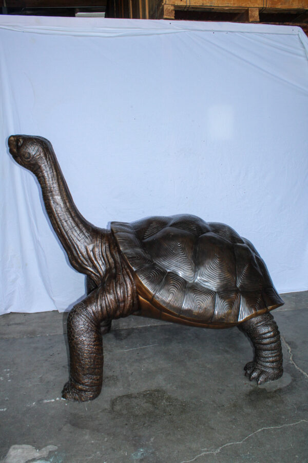 Giant Bronze Tortoise Statue with Detailed Textured Shell 66" x 41" x 59"H - Image 11