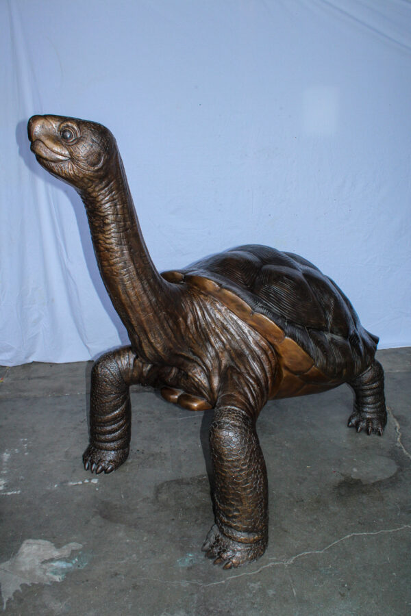 Giant Bronze Tortoise Statue with Detailed Textured Shell 66" x 41" x 59"H - Image 12