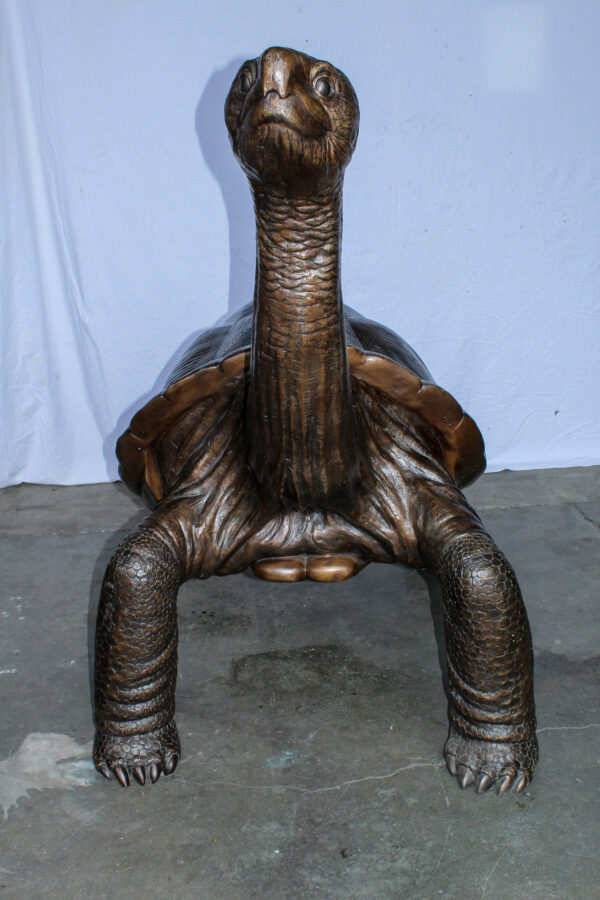 Giant Bronze Tortoise Statue with Detailed Textured Shell 66" x 41" x 59"H - Image 13