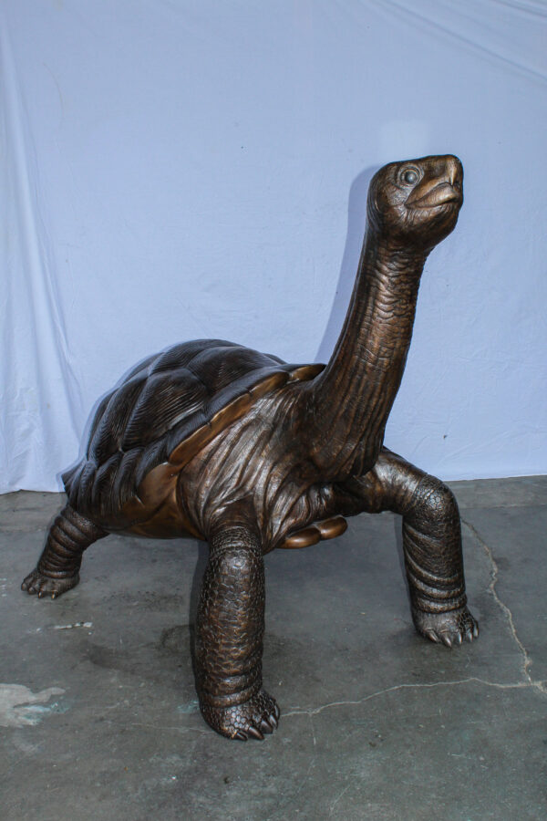Giant Bronze Tortoise Statue with Detailed Textured Shell 66" x 41" x 59"H - Image 2