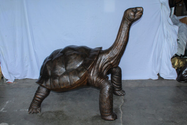 Giant Bronze Tortoise Statue with Detailed Textured Shell 66" x 41" x 59"H - Image 3