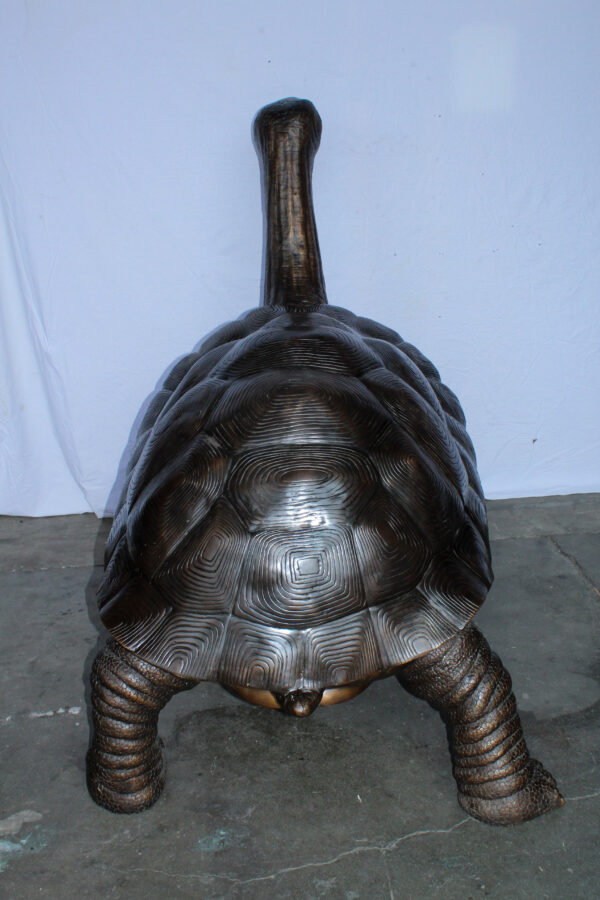 Giant Bronze Tortoise Statue with Detailed Textured Shell 66" x 41" x 59"H - Image 5