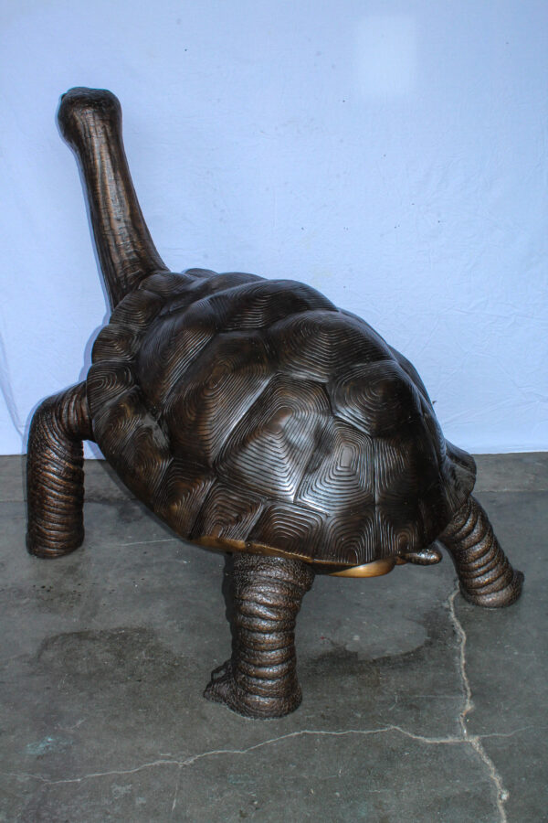 Giant Bronze Tortoise Statue with Detailed Textured Shell 66" x 41" x 59"H - Image 6