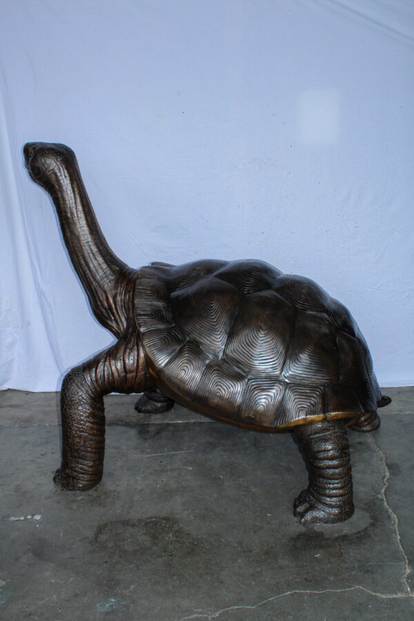 Giant Bronze Tortoise Statue with Detailed Textured Shell 66" x 41" x 59"H - Image 7