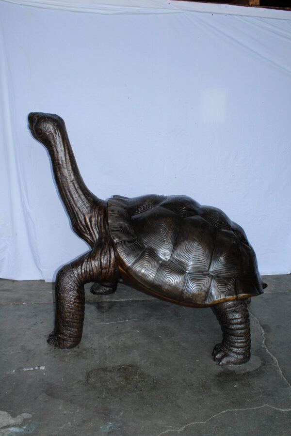 Giant Bronze Tortoise Statue with Detailed Textured Shell 66" x 41" x 59"H - Image 8