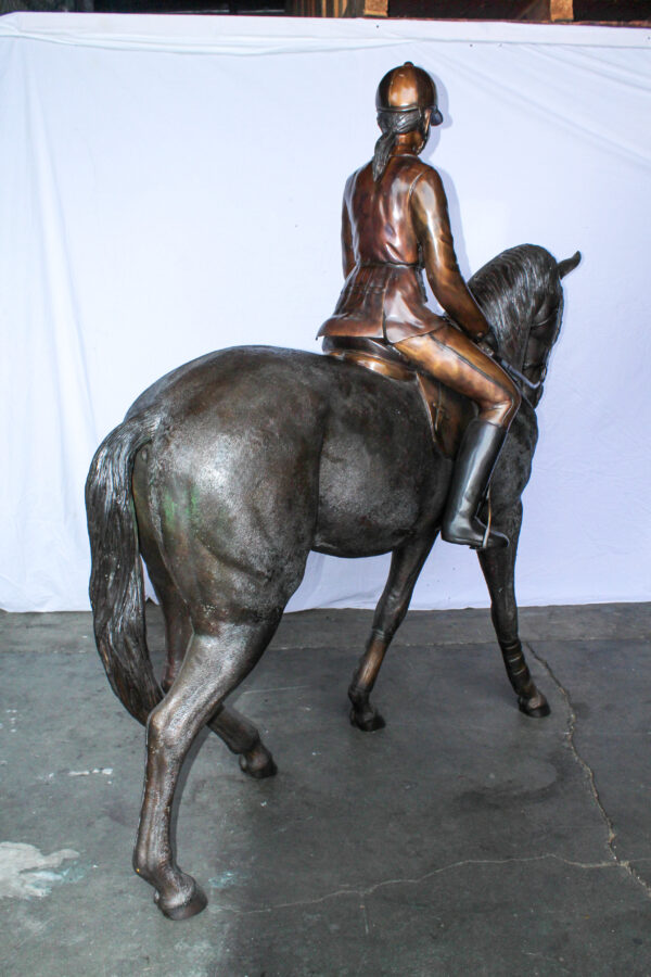 Life Size Bronze Horse and Rider Sculpture Equestrian Art 77" x 31" x 79"H - Image 12