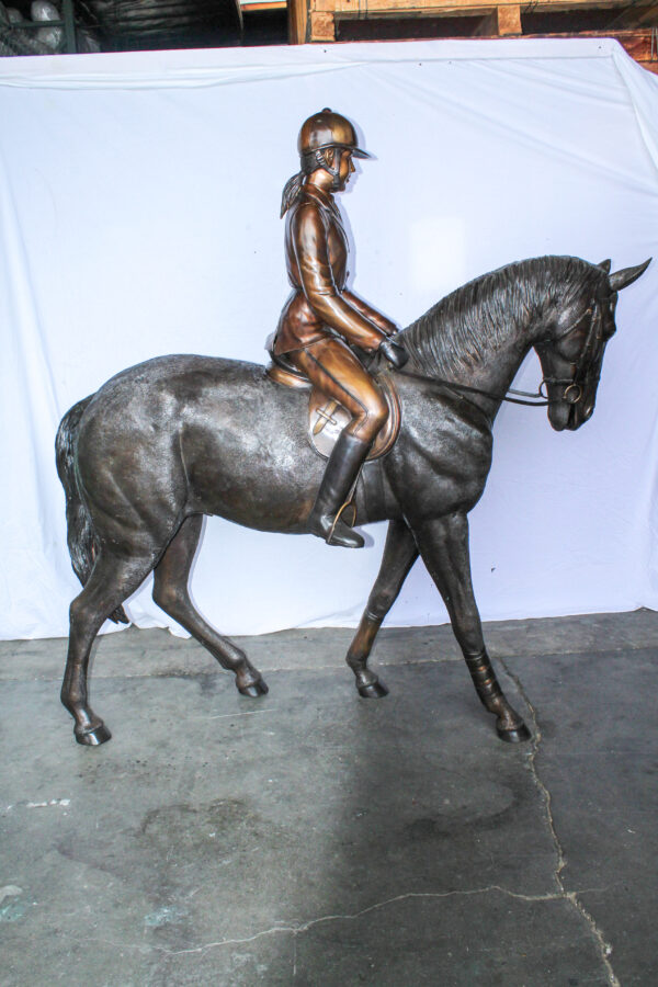 Life Size Bronze Horse and Rider Sculpture Equestrian Art 77" x 31" x 79"H - Image 13