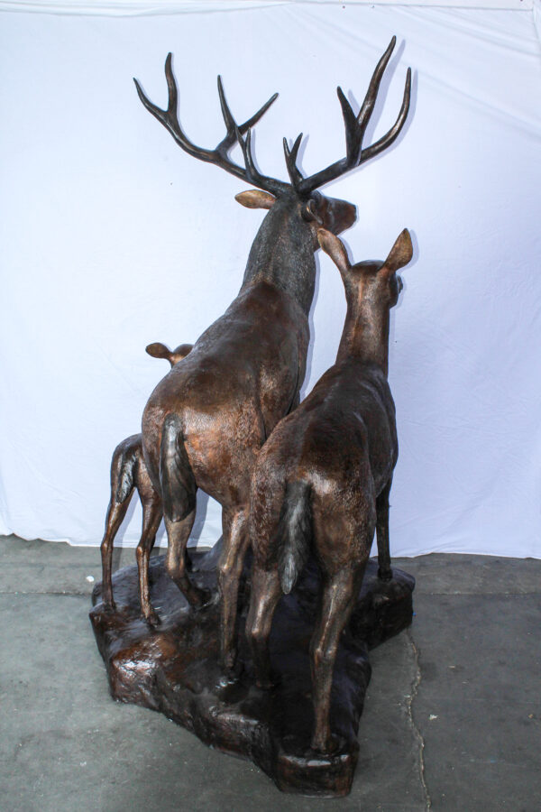 Life Size Bronze Deer Family Sculpture for Outdoor Display 48" x 50" x 81"H - Image 7