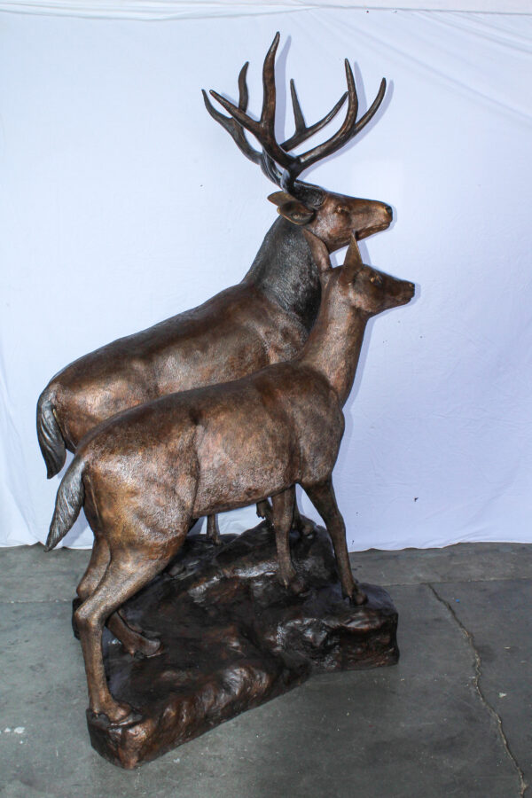 Life Size Bronze Deer Family Sculpture for Outdoor Display 48" x 50" x 81"H - Image 8