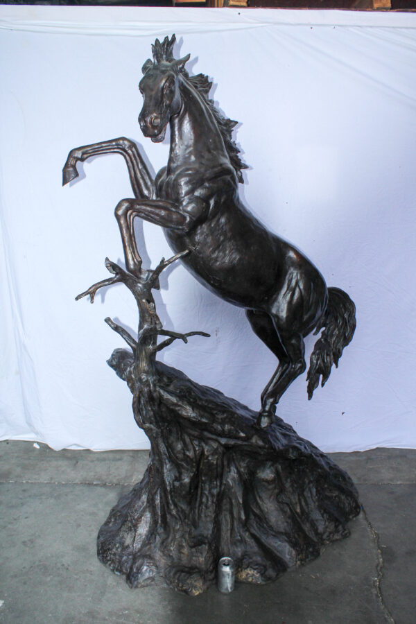 Life Size Bronze Rearing Horse Sculpture by J. Dagan 60" x 37" x 81"H - Image 3