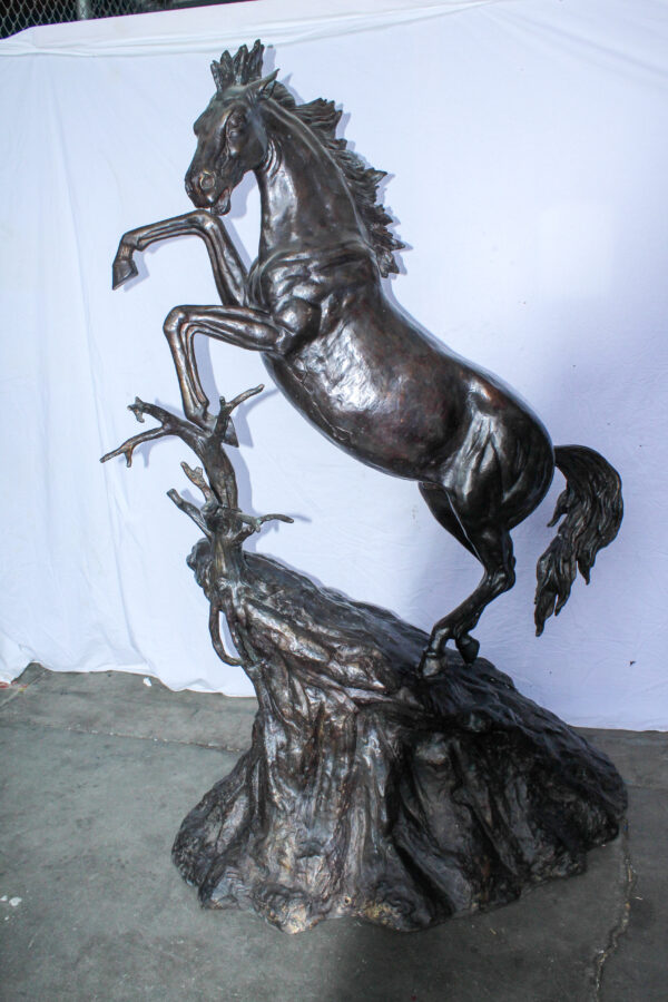 Life Size Bronze Rearing Horse Sculpture by J. Dagan 60" x 37" x 81"H - Image 4