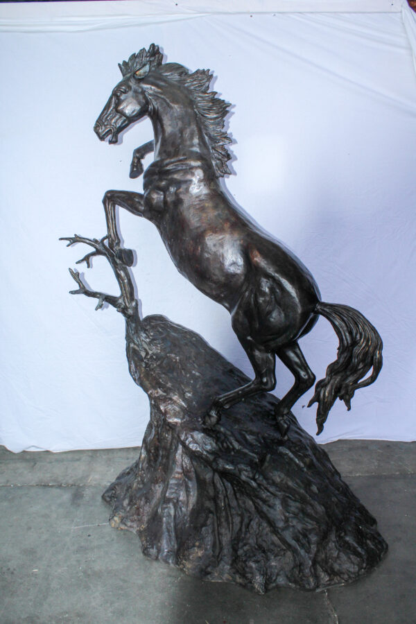 Life Size Bronze Rearing Horse Sculpture by J. Dagan 60" x 37" x 81"H - Image 5
