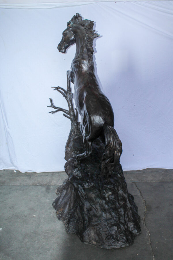 Life Size Bronze Rearing Horse Sculpture by J. Dagan 60" x 37" x 81"H - Image 6