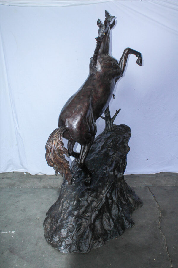Life Size Bronze Rearing Horse Sculpture by J. Dagan 60" x 37" x 81"H - Image 7