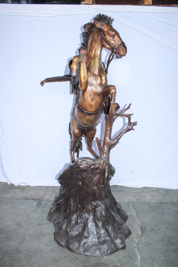 Life Size Bronze Cowboy on Rearing Horse Western Statue 60" x 37" x 81"H - Image 5
