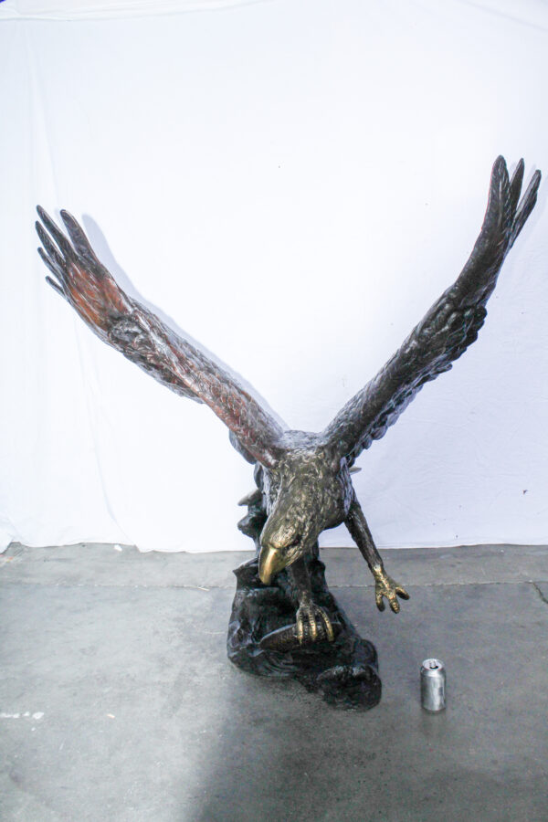 Giant Bronze Eagle Sculpture with Outstretched Wings 54" x 42" x 54"H - Image 12