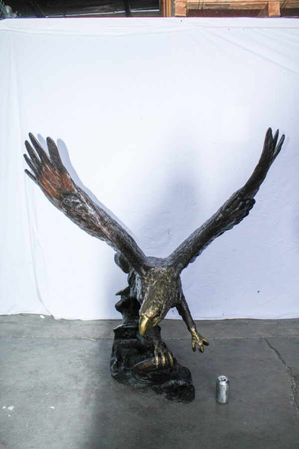 Giant Bronze Eagle Sculpture with Outstretched Wings 54" x 42" x 54"H - Image 13