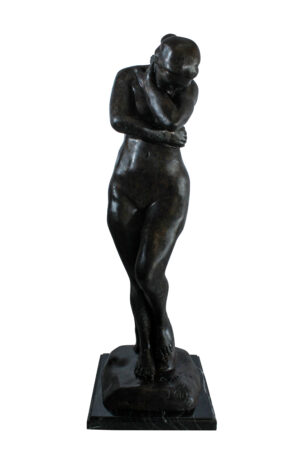 Bronze Art Nude Woman Statue Marble Base by Rodin Replica   12" x 11" x 32"H