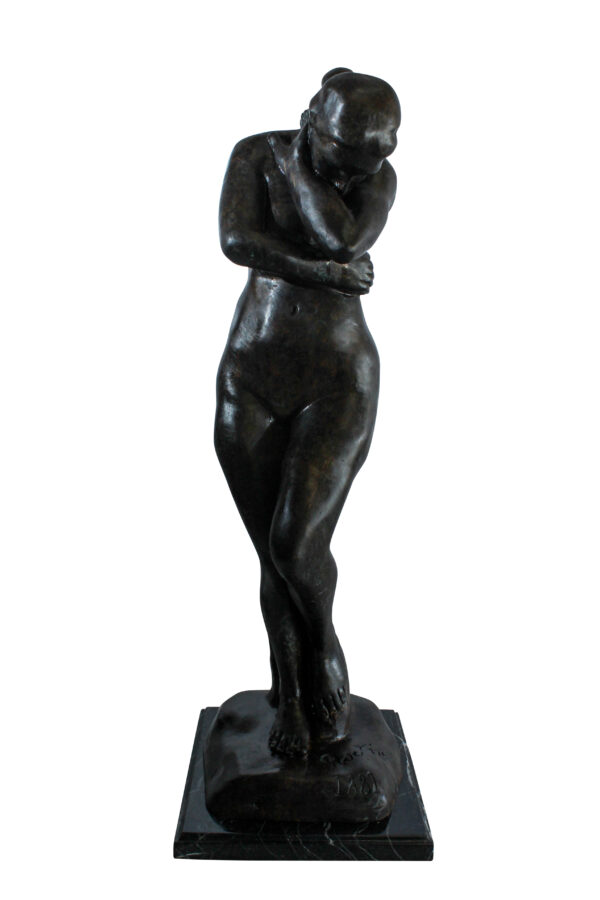 Bronze Art Nude Woman Statue Marble Base by Rodin Replica   12" x 11" x 32"H