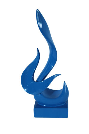 Blue Flame Abstract Resin Sculpture Home Decor 6" x 3" x 12"H