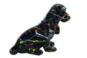 Colorful Resin Basset Hound Dog Sculpture Decor 16" x 8" x 13"H