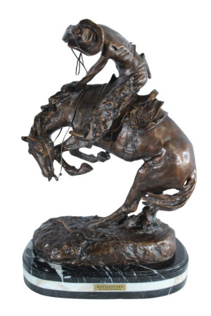 Rattlesnake Remington Replica Bronze Sculpture mounted on Marble 15" x 9" x 25"H