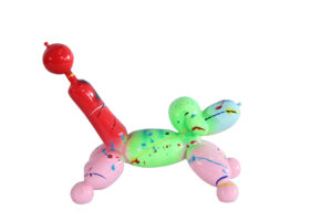 Color Splash Resin Balloon Dog Art Statue 8" x 4" x 7"H