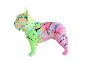Color Splash Resin Bulldog Dog Statue Décor 15" x 7" x 14"H