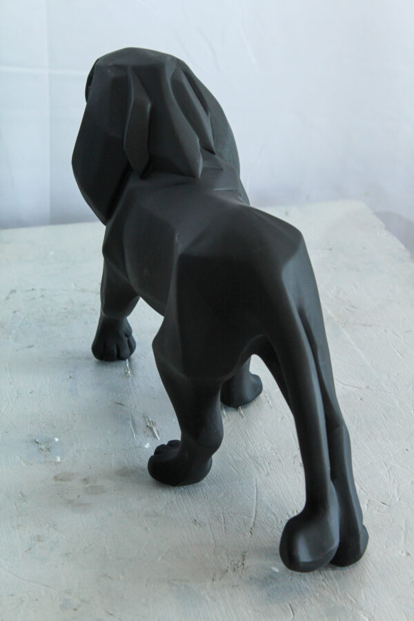 Black Resin Geometric Lion Sculpture in Modern Walking Pose   17" x 5" x 9"H - Image 11