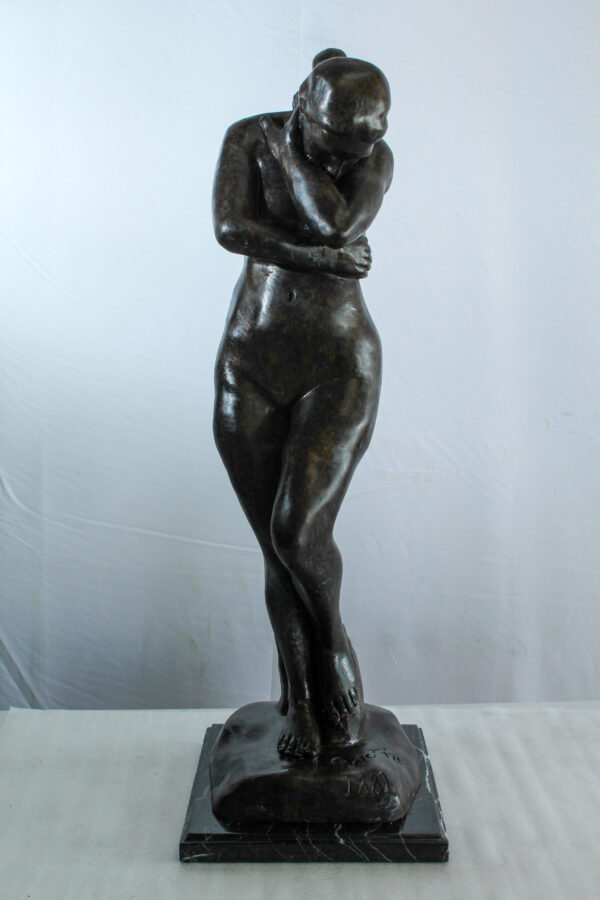 Bronze Art Nude Woman Statue Marble Base by Rodin Replica   12" x 11" x 32"H - Image 9