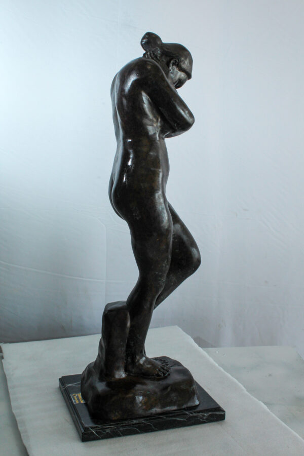 Bronze Art Nude Woman Statue Marble Base by Rodin Replica   12" x 11" x 32"H - Image 12