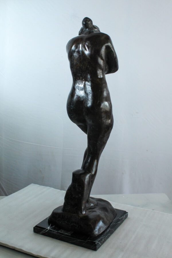 Bronze Art Nude Woman Statue Marble Base by Rodin Replica   12" x 11" x 32"H - Image 13