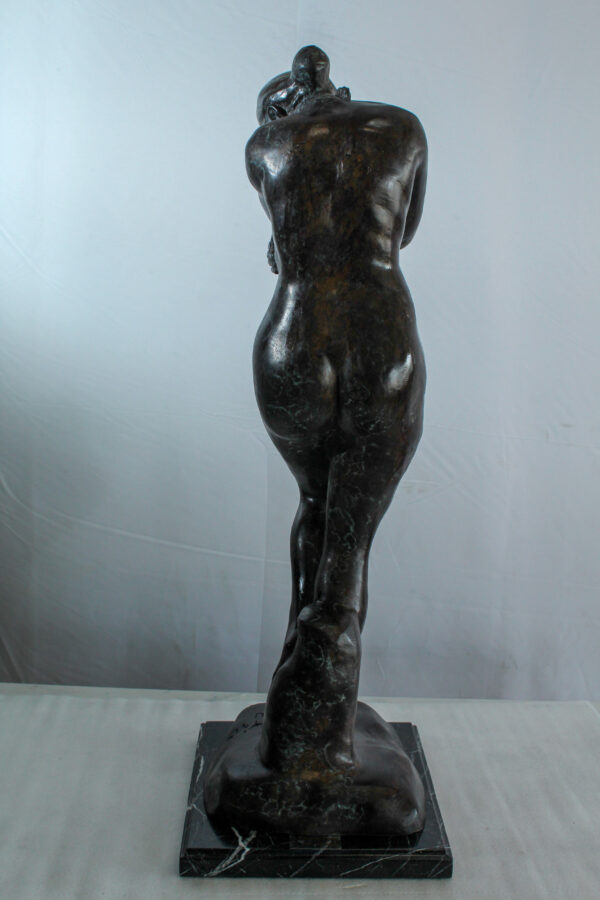 Bronze Art Nude Woman Statue Marble Base by Rodin Replica   12" x 11" x 32"H - Image 2