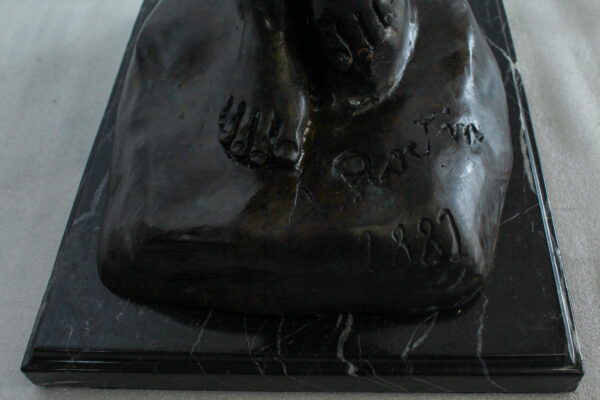 Bronze Art Nude Woman Statue Marble Base by Rodin Replica   12" x 11" x 32"H - Image 5